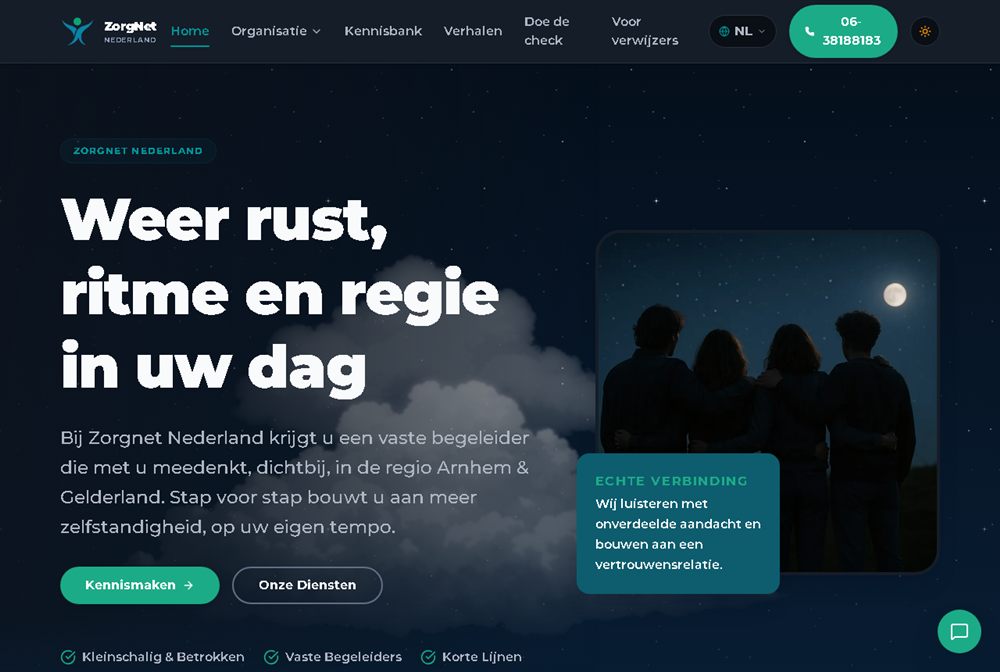 Online website van ZorgNet Nederland