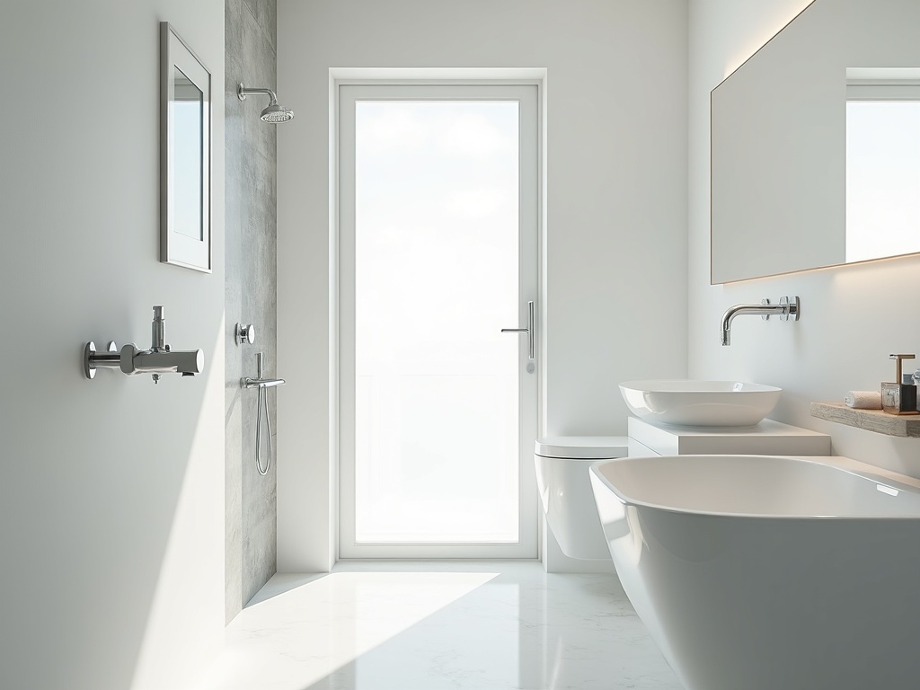 Moderne badkamer met strak sanitair
