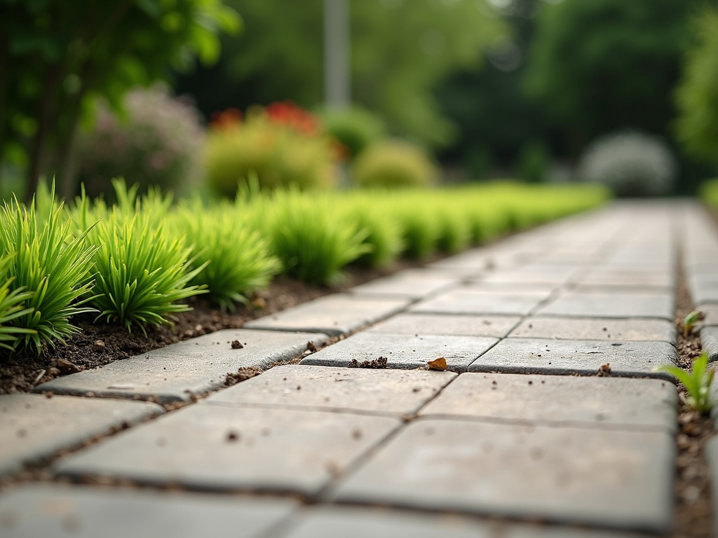 Net gelegde bestrating met border