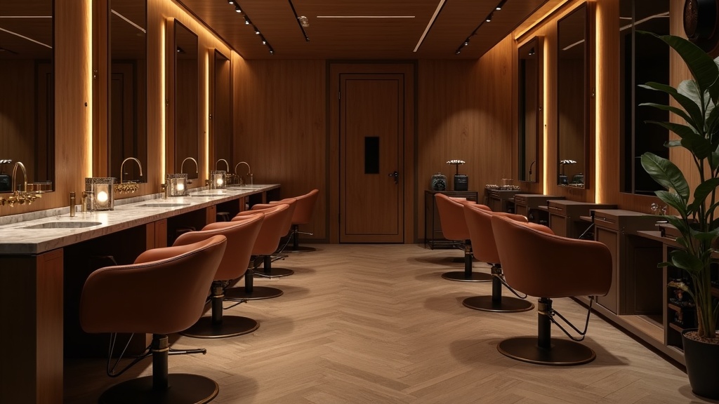 Elegant salon-interieur in avondlicht