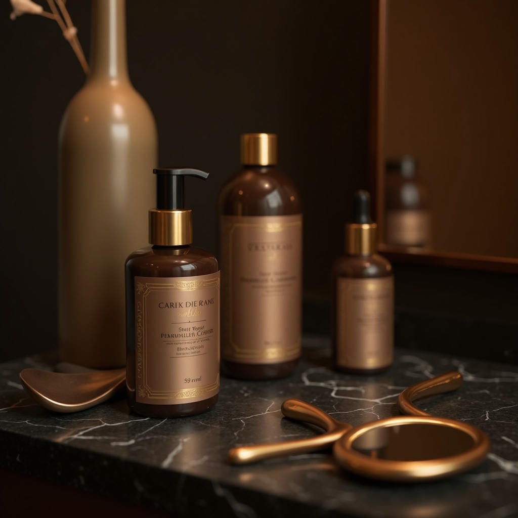 Premium haarverzorging op marmer