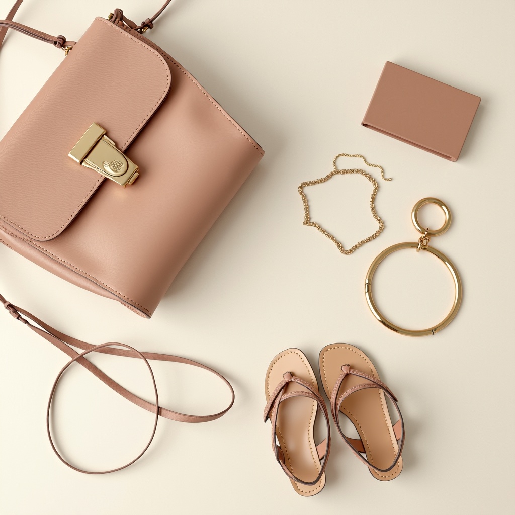 Gecureerde accessoires flatlay