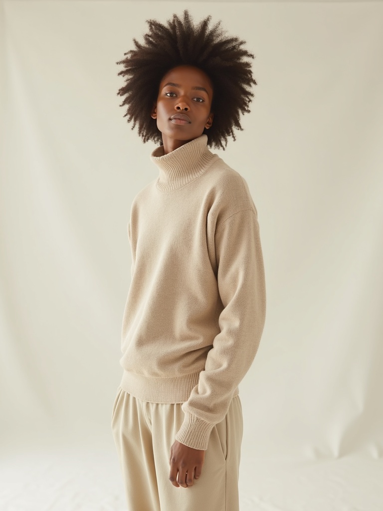 Editorial modefoto in neutrale tinten