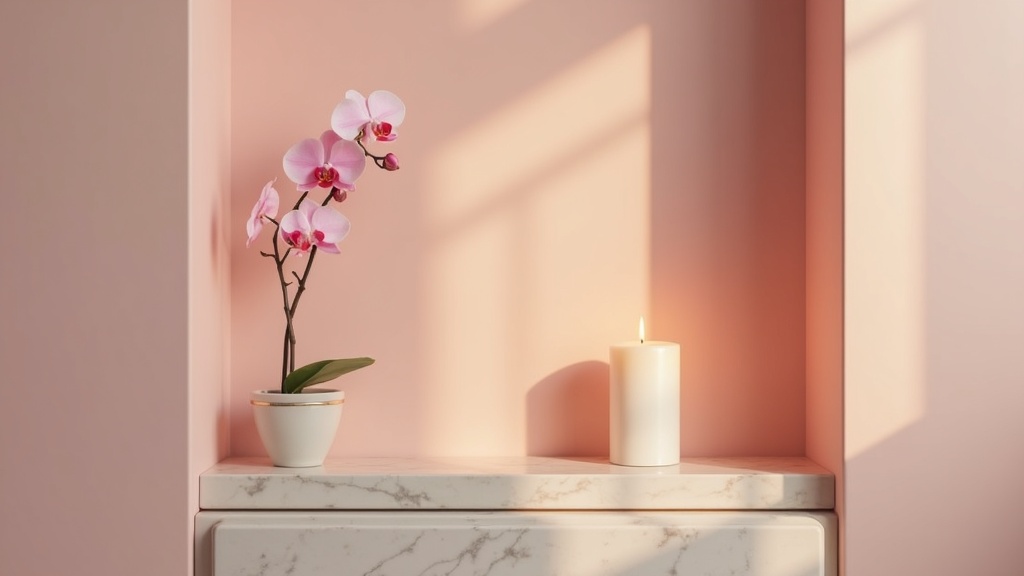 Rustige studiohoek met orchidee